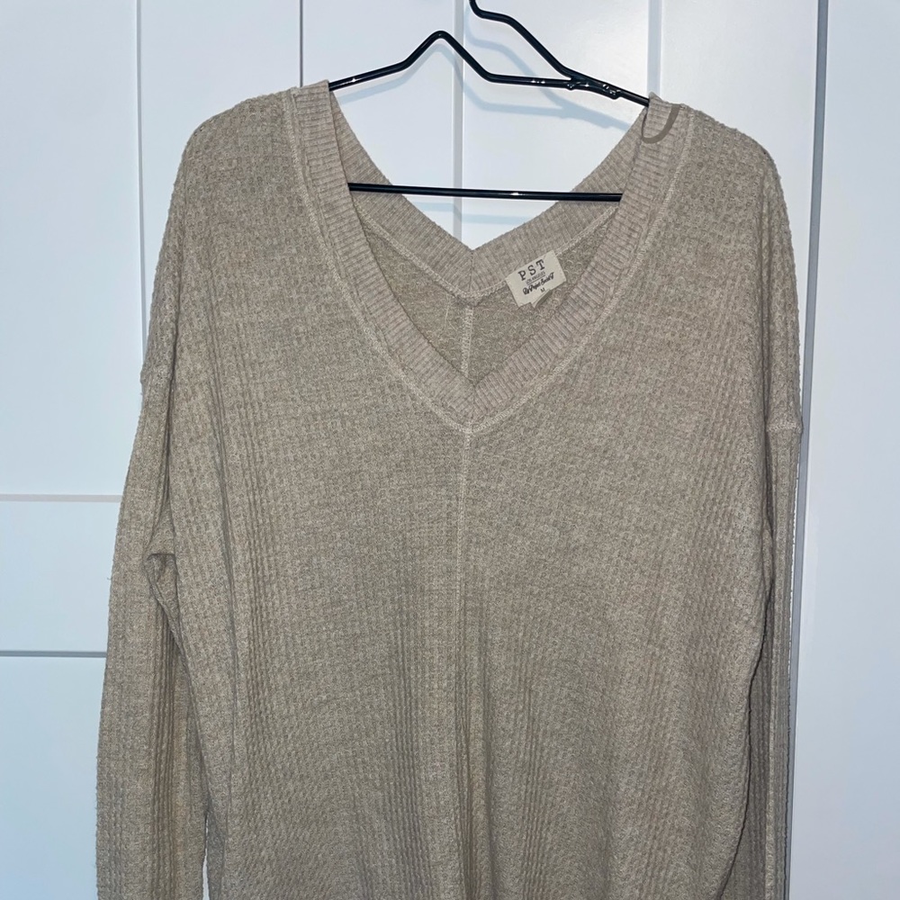Cozy Project Social Tee waffle knit sweater